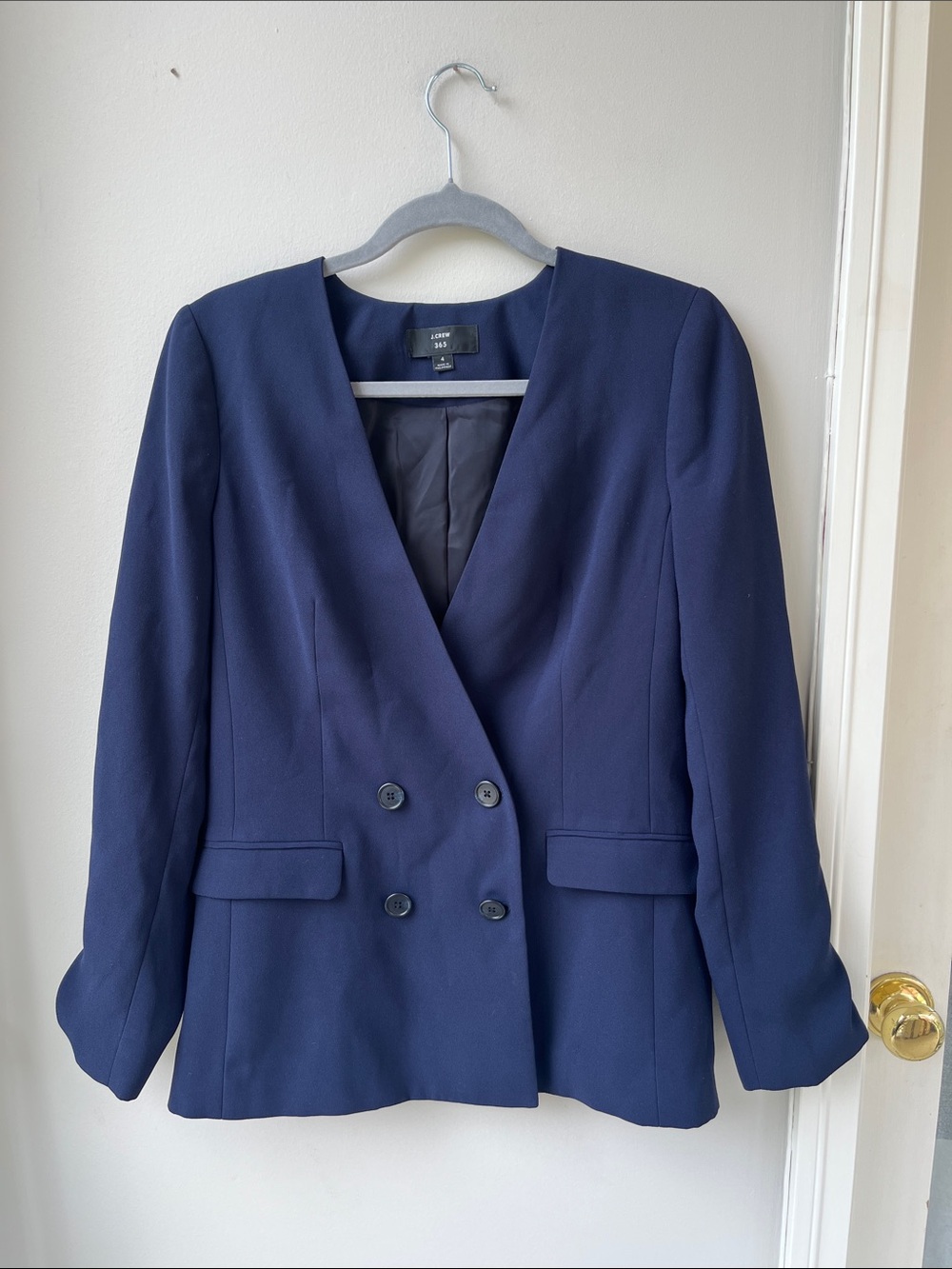 J Crew Double Breasted Blazer 365 Crepe Fitted French Girl Blazer Jacket